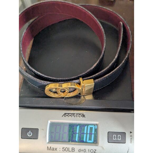 Vintage Gucci GG Marmont Gold Tone Reversible Dark Blue/Red Leather Size 36 main image 7